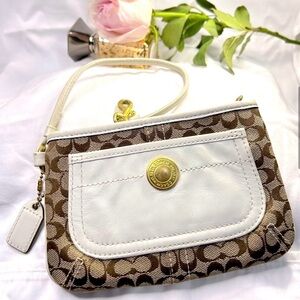 Coach Mini Bag Wristlet Leather With Pocket